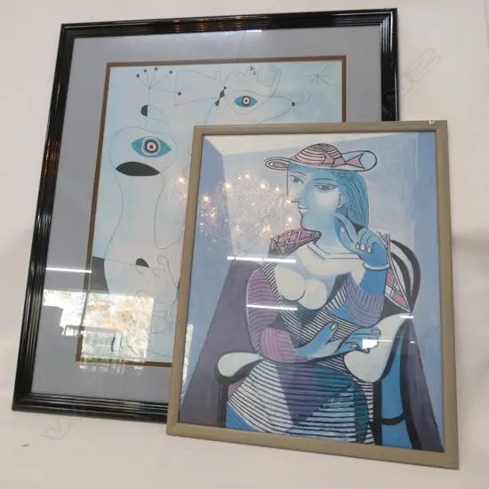 2 MODERN ART FRAMED PRINTS 840 X 740MM FRAME