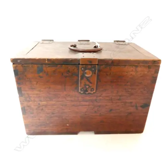 ANTIQUE JAPANESE CALLIGRAPHERS BOX COPPER FITTINGS