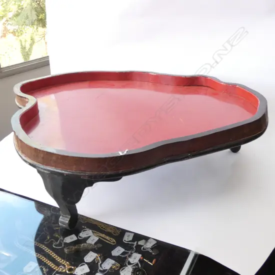 JAPANESE VINTAGE TEA TABLE TRUNK SECTION RED LACQUER