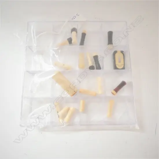 17 IVORY CHOPS SOME WITH PROBABLE RHINOCEROUS HORN ENDS