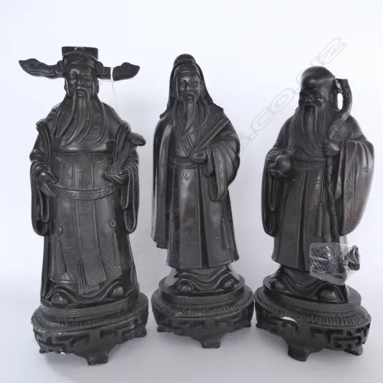 THREE RESIN ORIENTAL FIGURES H. 280MM, TWO A/F