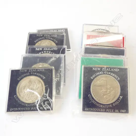 14 CASED NZ COMMEMORATIVE COINS 
