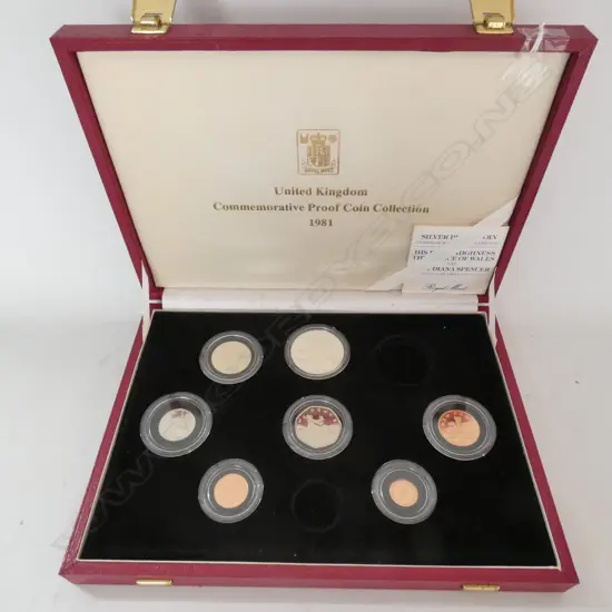 UNITED KINGDOM 1981 PROOF COIN COLLECTION, 2 COINS MISSING