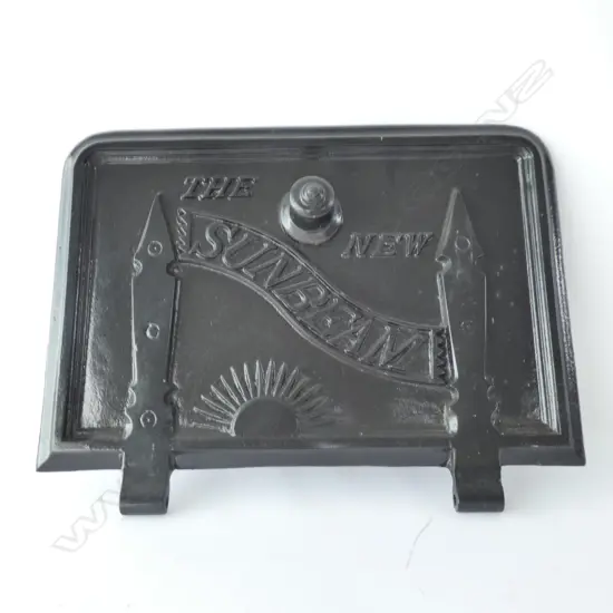 SUNBEAM CAST IRON COAL FIRE DOOR, W. 490MM