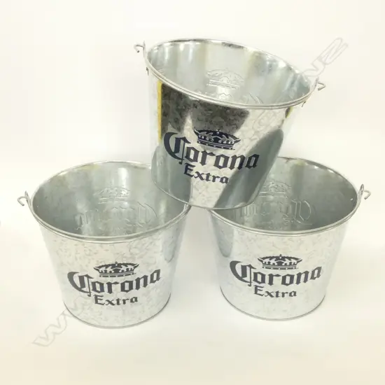 3 CORONA BEER BUCKETS H. 190MM