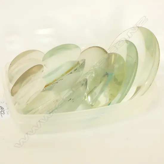 BOX OF UNMOUNTED LENSES, LARGEST DIA. 6"