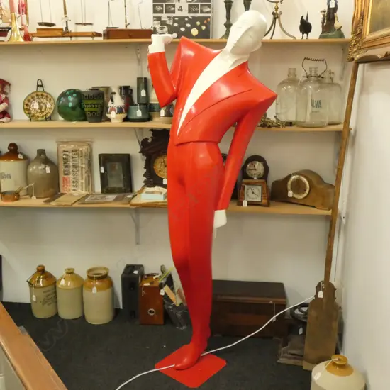 ART DECO STYLE RED/WHITE  WAITER MANNEQUIN