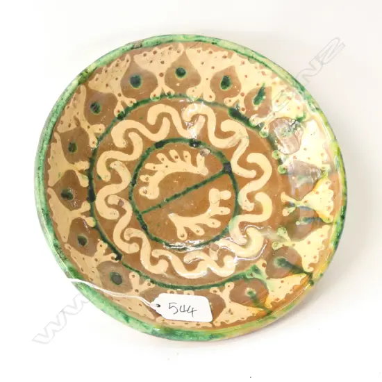 19TH CENTURY SLIP WARE PLATE D200MM