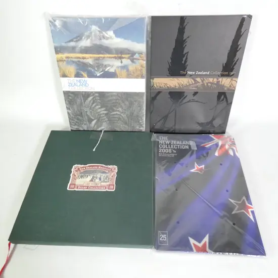 3 'THE NEW ZEALAND COLLECTION' STAMP BOOKS; 2006 - 2008 + NZ HERITAGE STAMP BOOK