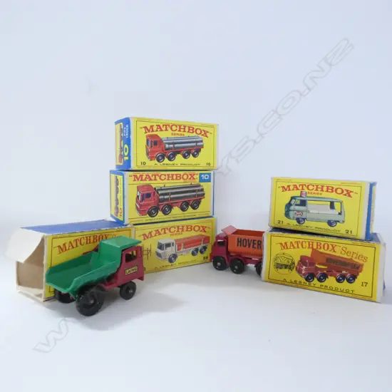 SIX MATCHBOX DIE CAST MODEL TRUCKS