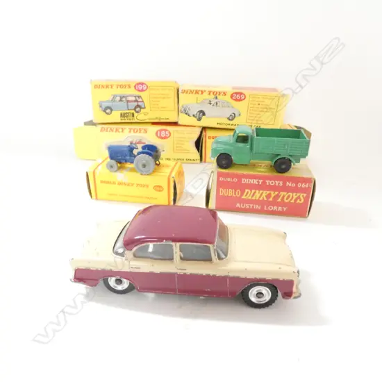 SEVEN DINKY DIE CAST CARS, 6 IN BOXES