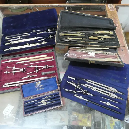 6 BOXED (PART SETS) OF DRAWING INSTRUMENTS