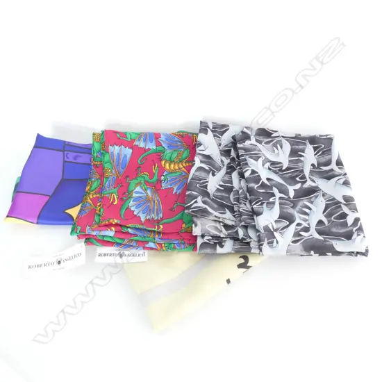 4 SILK SCARVES 