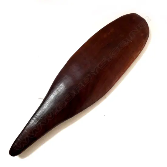 MAORI CARVED HARDWOOD PATU PLAIN FORM. L.325