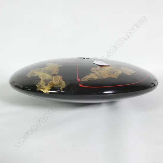 PETER COLLIS DISC VASE WITH GOLD LEAFM, W, 350MM