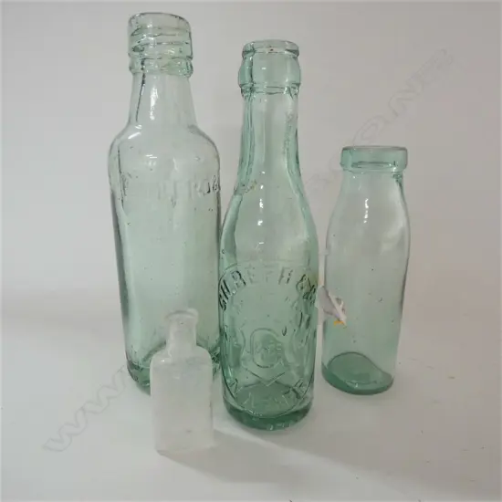 BOX LOT ASST. GLASS BOTTLES