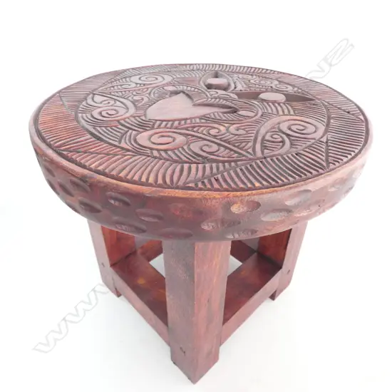 CIRCULAR MAORI STOOL H.235MM 260MM DIA