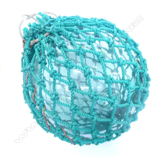 LARGE VINTAGE JAPANESE FISHING FLOAT WITH NETTING 35-40CM