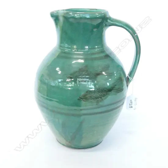 LARGE ENGLISH 'CRICKLADE' POTTERY JUG H280MM