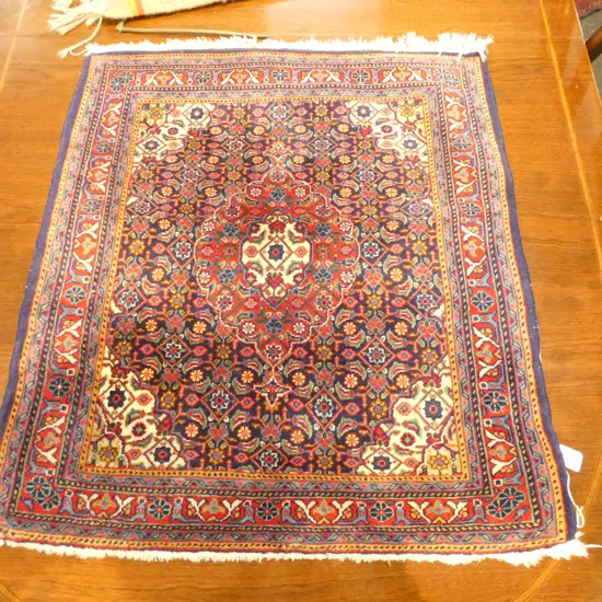 #25G PERSIAN SAROUGH FINELY HAND KNOTTED WOOL PILE  RUG 770 X 700MM