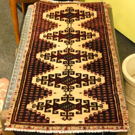 #48G PERSIAN TORKAMAN HAND KNOTTED ALL WOOL RUG 1000 X 480MM