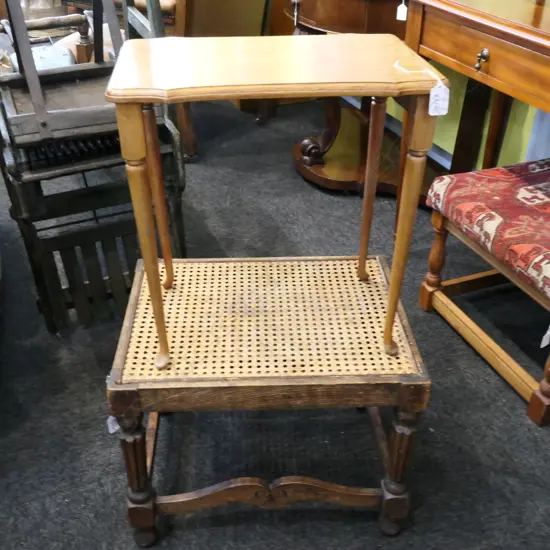 CANE TABLE & ONE OTHER 