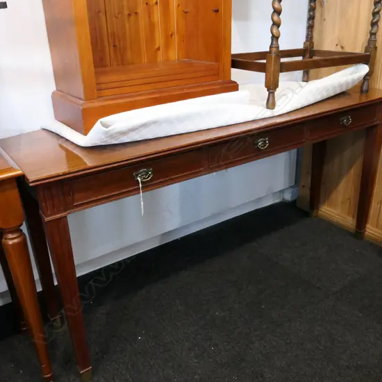 MAHOGANY CURVED BACK BAY WINDOW CONSOLE TABLE L.1520MM