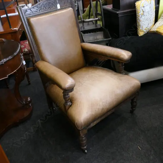 EDWARDIAN LEATHER CHAIR 