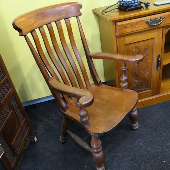 19THC KAURI CHAIR STICK BACK WINDSOR ARMCHAIR