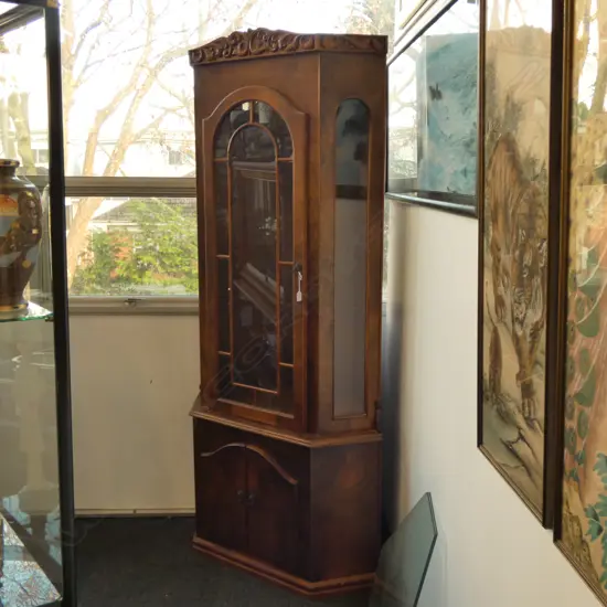 BURR VENEER CORNER CABINET H. 2080MM