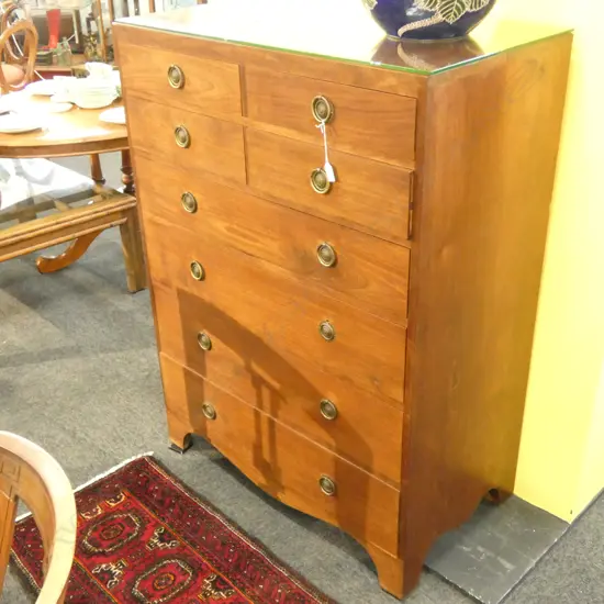 MAHOGANY CHEST OF DRAWERS H. 1230MM