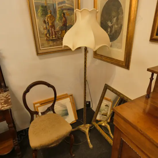 BRASS TRIPOD BASE STANDARD LAMP H. 1580MM