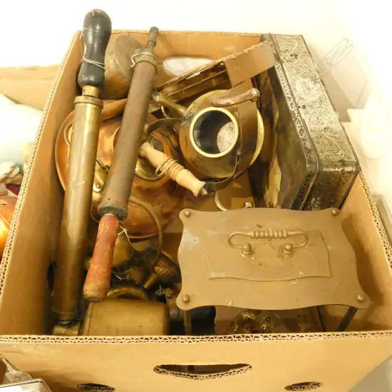 BOX LOT COPPER HAND FUMIGATION PUMPS, BRASS ETC