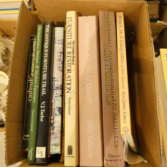 BOX LOT BOOKS ANTIQUE INTEREST 