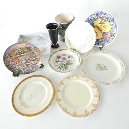 BOX ASSORTED PLATES & VASES