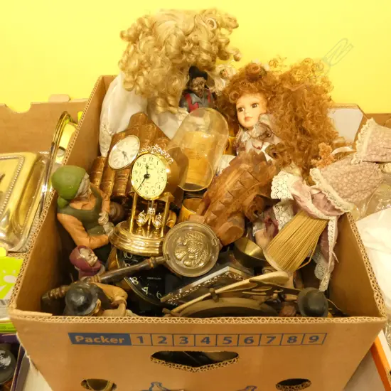 BOX LOT DOLLS, CHINA ETC