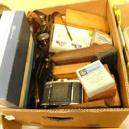 BOX ASST VINTAGE LAB EQUIP, ODDS