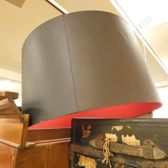 LARGE BLACK LAMPSHADE RED INTERIOR 675MM DIA H. 455MM