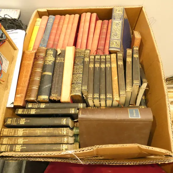 BOX ANTIQUE BOOKS ETC