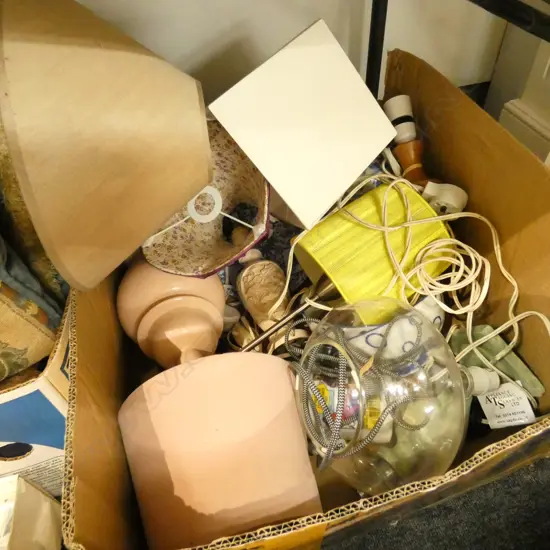 BOX LOT ASST. LAMPS ETC