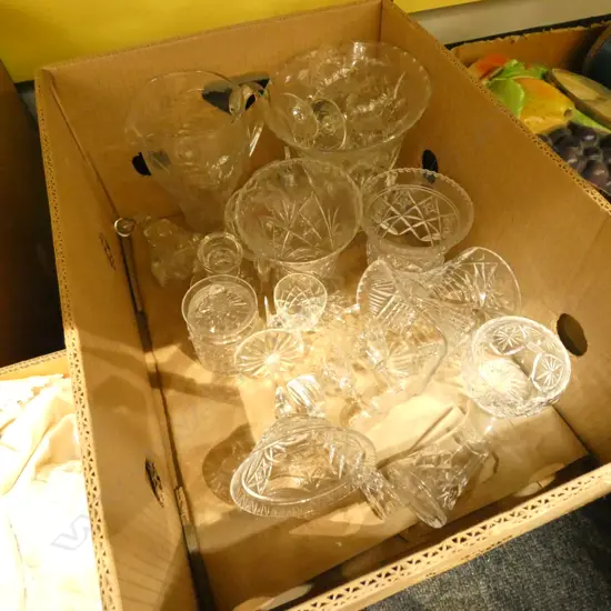 LARGE BOX OF ASSORTED CRYSTAL