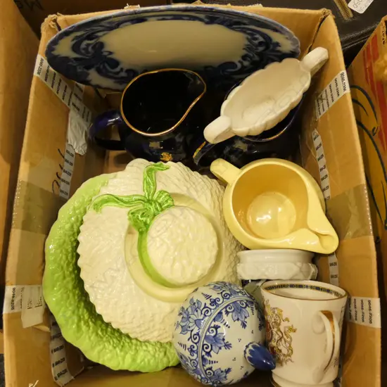 BOX LOT ASSORTED CHINA