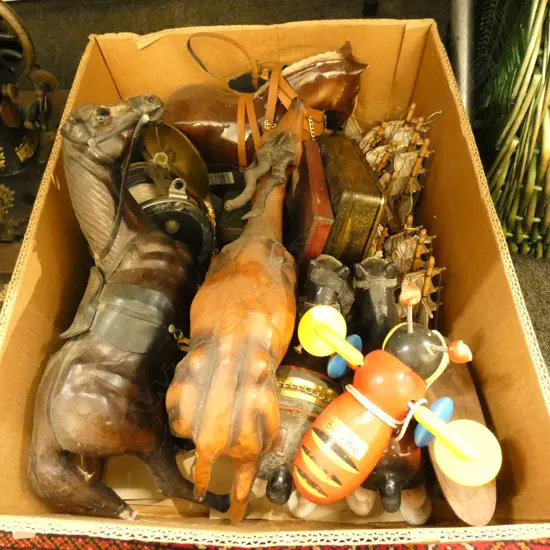 BOX LOT ASST. HORSE DECANTERS, BUZZY BEE