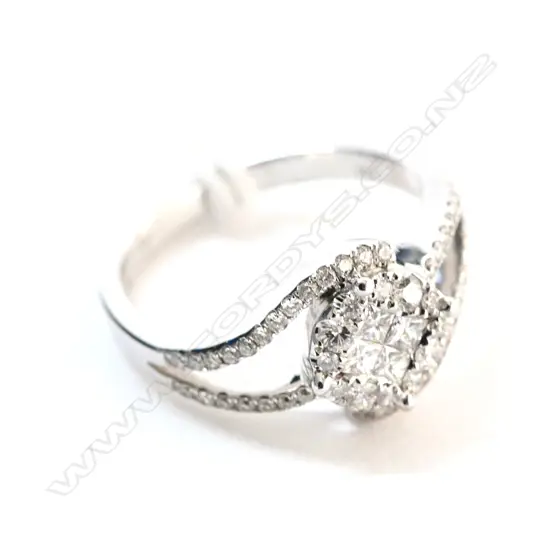 18ct W/GOLD 56 DIA. 0.51CT RING INS.$2250