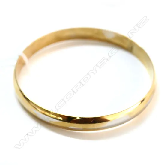 SILVER GILT BANGLE  28.4gms WIDE HALF HOOP FORM
