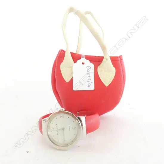 LADIES BLACK ICE WATCH WITH LEATHER POUCH