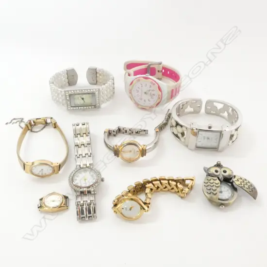 BAG ASSORTED LADIES WATCHES, INCL OWL WATCH