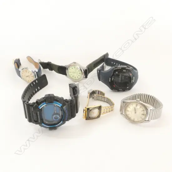 6 ASST. WATCHES; G SHOCK ETC