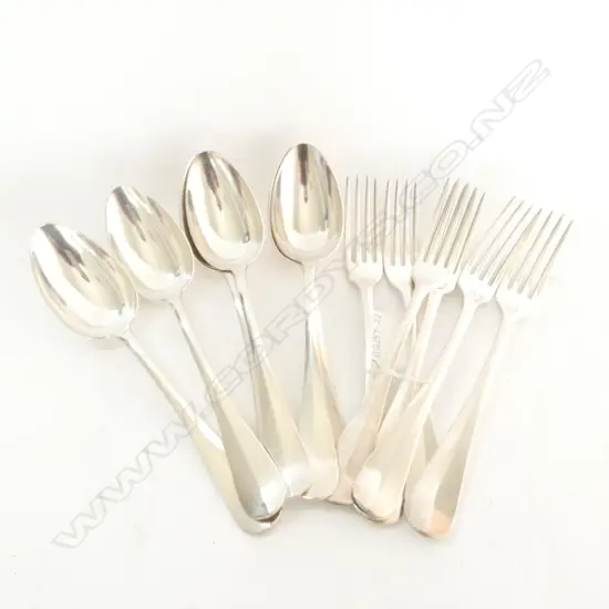 SIX CHRISTOFLE SILVER PLATE TABLESPOONS AND FORKS - FIDELIO DESIGN