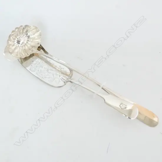 LADLE & FISH SLICE BOTH SILVER PLATE L. 380MM